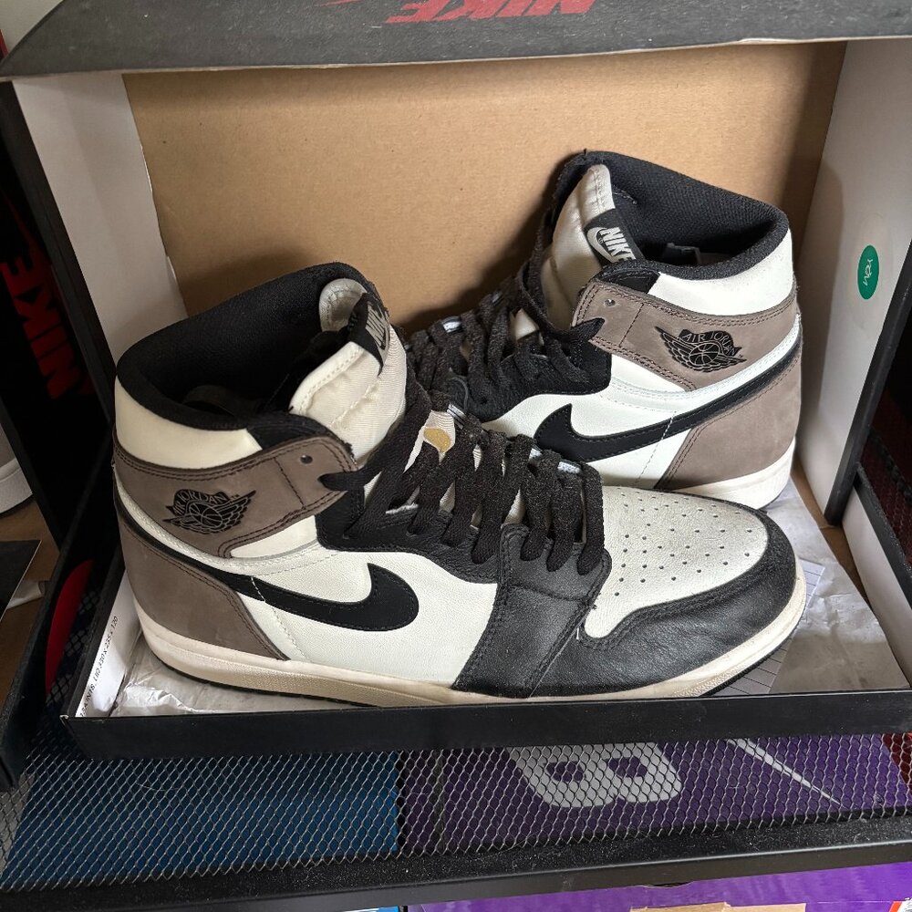 Size 10.5 Air Jordan 1 Retro High OG: White Black/Smoke Grey